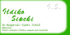 ildiko sipeki business card
